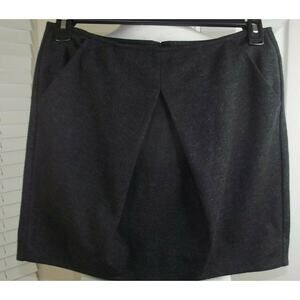 CABI Womens Wool Blend SKIRT - Size 6 - Front Pockets Zip - Coal Black NWT